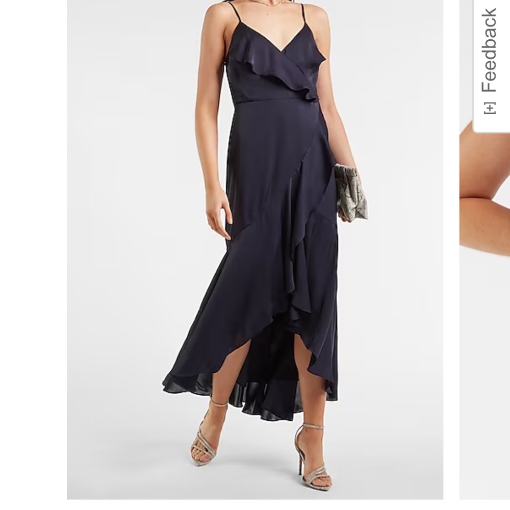 ruffle satin dress